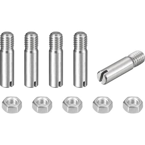 5pcs Goupilles Cylindriques avec Écrou, M5x20mm Goujon Cylindrique Fendu Fileté Externe 304 Acier Inoxydable Industriel Mécanique Chevilles Support d'Étagère Tige Fixation Meubles (1/5)