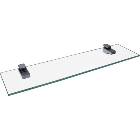 FACKELMANN Glasablage 40 cm / Wandregal für Badaccessoires / Maße (B x T): ca. 40 x 12 cm / Wandablage mit 6 mm Stärke / hochwertiges Glasregal mit Halterungen / Wandregal fürs Bad / Badregal fürs WC" (1/3)