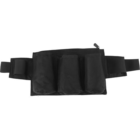 Ceinture porte-outils de jardin, 6 poches, 2 sangles, tissu Oxford imperméable, pochette à outils réglable,noir (1/5)
