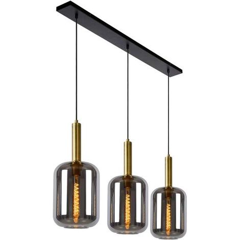 [GEBRAUCHT] B-Ware Lucide Hängelampe Hängeleuchte Joanet LED Pendelleuchte dimmbar rauchglas gold (1/2)