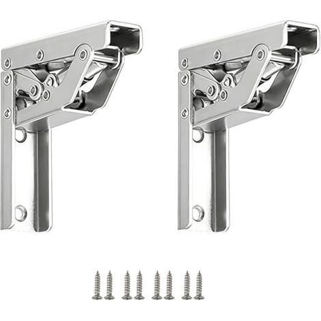 Pair 2 pièces de charnières pliables à 90 degrés en acier renforcé, charnières cachées pour meubles, accessoires de meubles pour armoires de cuisine, bibliothèques, et plus. (1/5)