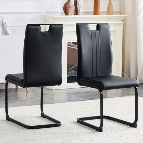 Chaises arquées polyuréthane noir - lot de 2 - style industriel moderne