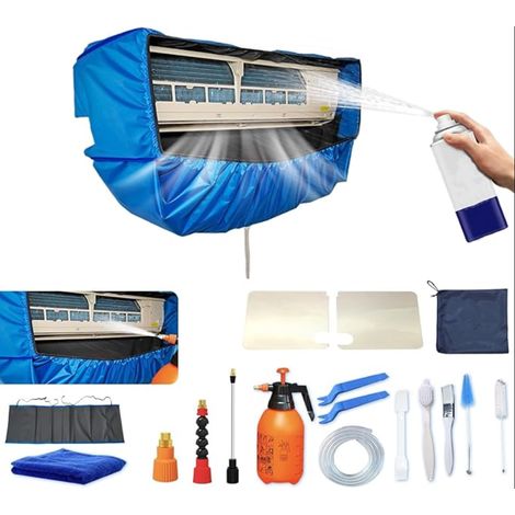Kit De Nettoyage pour Climatiseur Split Panneaux Latéraux avec Un Espace Supplémentaire Sac Bleu foncé Petit (1/5)