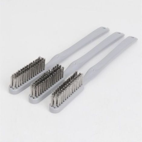 Brosse métallique fine, brosse de nettoyage, brosse pour meubles anciens, brosse pour les recoins du poêle, brosse antirouille, lot de 3 (1/5)