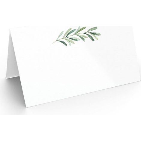 Tarjetas de mesa impresas para todo tipo de ocasiones y eventos, juego de 50 unidades (elegante motivo de hojas). (1/4)