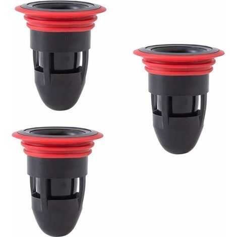 Odor-Proof Shower Floor Drain, No Filter, Anti-Clogging, Anti-Backflow, Bathroom/Kitchen Drain, 2 Pieces, Black (1/4)