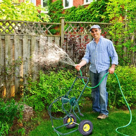 Garden Steel Frame Wheeled Hose Reel Cart (1/5)