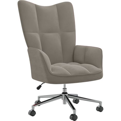 Chaise de relaxation Fauteuil de relaxation Chaise de Salon Relax Intérieur Gris clair Velours BSRHS117484 (1/5)