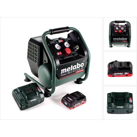 Metabo Power 160-5 18 LTX BL OF Akku Kompressor 18 V 8,0 bar Brushless + 1x LiHD Akkupack 4,0 Ah + Ladegerät
