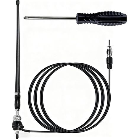 Antenne Radio Marine, Antenne AM FM Marine Étanche Flexible 16 Pouces avec Câble Coaxial et Base Pivotante 180°, Réception AM/FM Longue Portée, Adaptateur Universel pour Bateau Voiture Camping-Car (1/5)