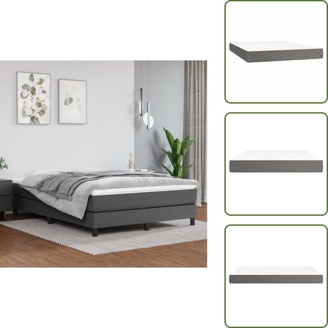 Similpelle - vidaXL Materasso a Molle Insacchettate Rigidità Media Grigio 140x200x20 cm in Similpelle - Materasso a molle insacchettate media