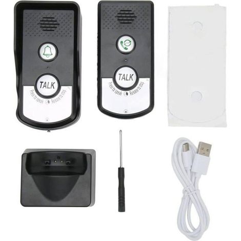 Walkie-talkie impermeabile - Grado di protezione IP54 - Comunicazione bidirezionale - Portata di 1000 metri - Batteria da 2000 mAh - Nero (1/4)