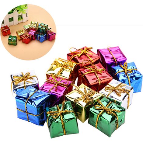 12er-Set Geschenkbox-Anhänger als Christbaumschmuck für Weihnachtsfeiern (1/5)