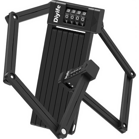 120cm Antivol Velo Pliable 4 Chiffres, Serrure Robuste Antivol Étanche (1/5)