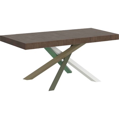Tavolo Allungabile 120/380x90 cm Volantis Premium Noce Gambe Multicolore 4/A