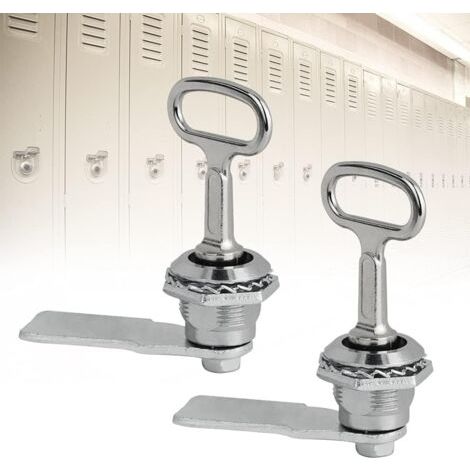 2 Pièces Serrure à Came Cylindrique Verrou à Came en Alliage de Zinc Serrure à Came avec Clé à Douille Triangulaire Serrure de Boîte aux Lettres Serrure de Tiroir Cabinet pour Armoires, Portes
