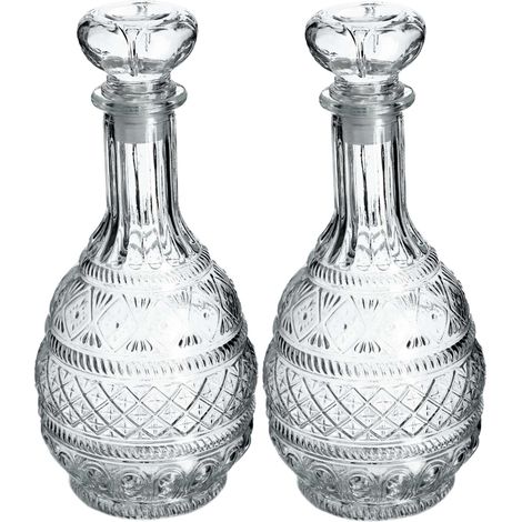 KADAX Carafe à whisky élégante pour homme, carafe à vin classique avec design unique, bouteille de whisky comme cadeau (1 l - 2 pièces) (1/5)
