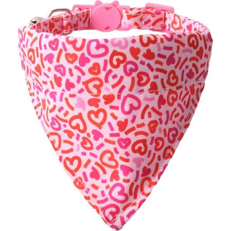 Collier Pour Chien - Collier Réglable En Tissu Avec Motif Cœur Et Tournesol - Accessoire Festif Pour Animaux De Compagnie - 1 Pièce (1/2)