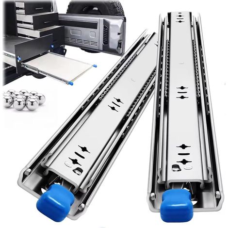 Guide per cassetti industriali per impieghi gravosi 250 350 1050 1150 1250 1350 1450 mm Guida per cassetto a estrazione totale con blocco 1 paio (2 pezzi) Capacità di carico della guida 120 kg (1