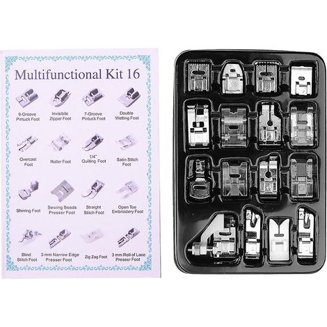 Nähmaschinen-Nähfüße-Set, 16-teilig, professionell, für Janome und Brot