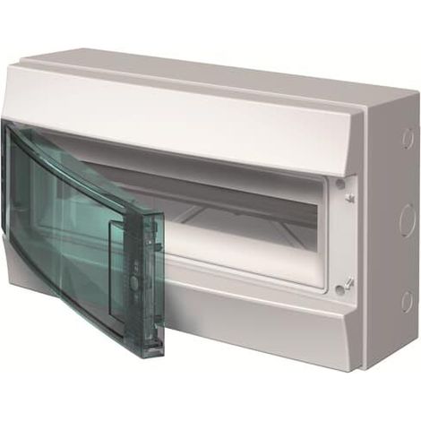 Mistral65H Coffret Etanche 1 Rangée de 18 modules avec Porte Transparente RAL7035 GWT 750°c 1SLM006500A2213 ABB H65P18X120750