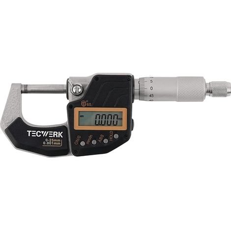 TECWERK Bügelmessschraube DIN 863/1 IP65 0-25 mmdigital