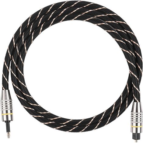 Câble Toslink vers Mini Jack 3.5mm Doré 1m pour Audio Numérique SPDIF (1/5)