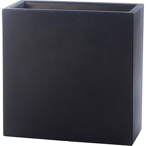 Vaso Rettangolare Indoor e Outdoor Tera Schio Tower Smoke 79x39 cm in Plastica Grigio