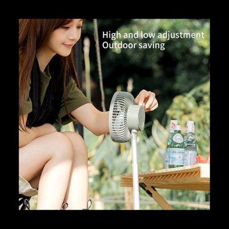 Ventilateur De Camping - Batterie 4000 MAh - USB Rechargeable - 3 Vitesses - Telescopique - Camel - 1 Unite (1/5)