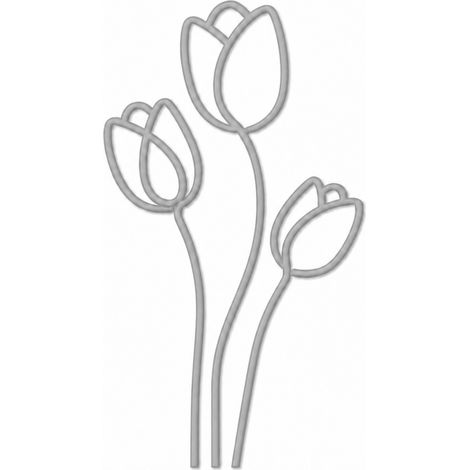 Set di 3 tulipani decorativi grigi per vasi, design moderno