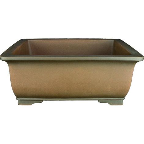 Vaso per bonsai rettangolare in gres 34,5x27,5x13,5 cm - SM043