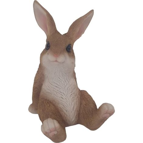 Dekofigur Hase sitzend 22 x 9,5 x 14 cm braun weiß Skulptur
