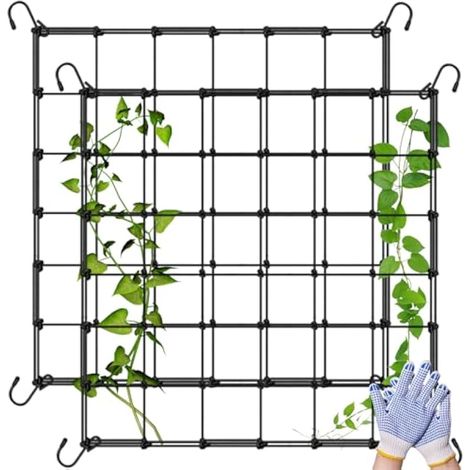 2 Pièces Filet De Soutien pour Plantes - Filet De Culture Élastique avec Crochets, 120 120CM Treillis Elastique, Filet De Treillis pour Jardinage Plantation Tente Plante Grimpante (1/5)