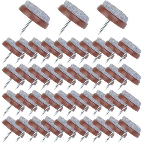 QORVA-50 Pcs Patin Chaise a Clouer 24mm Marron Tampon Chaise en Feutre pour Protéger Pieds des Meubles (1/5)