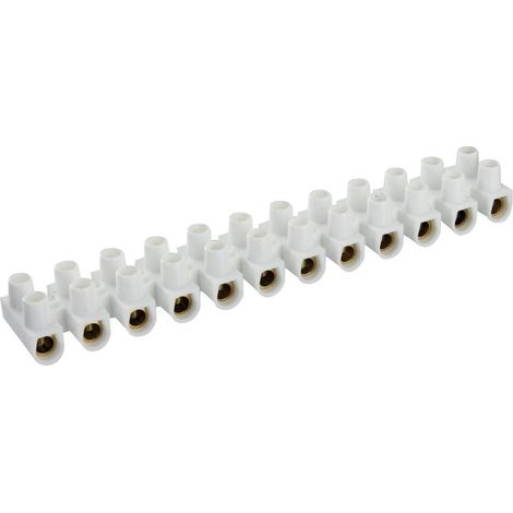 Barrette de connexion - Dhome - 12 dominos à visser - Pour section 16 mm² - Blanc