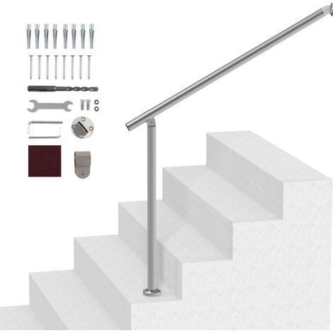 Rambarde pour escalier extérieur, kit de garde-corps de terrasse de 100 cm (39,4 po), fixation murale ou au sol, avec kit d'installation, idéale pour les personnes âgées, kit de garde-corps pour porch (1/5)