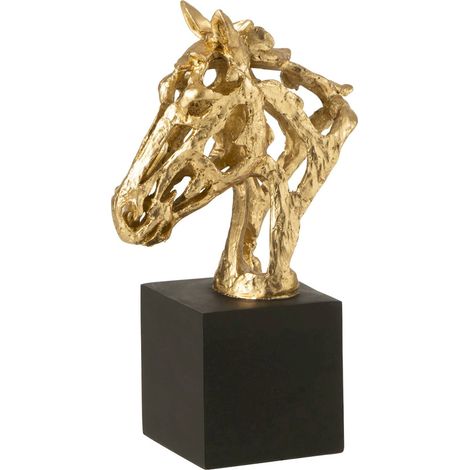 Sculpture cheval dorée sur socle noir - doré et noir (1/5)