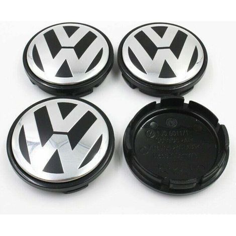 Lot de 4 enjoliveurs d'origine pour jantes en aluminium, 65 mm, adaptés aux enjoliveurs Volkswagen, enjoliveurs centraux de moyeu 65 mm, logo de pneu, enjoliveurs de roue modifiés pour voiture (1/3)