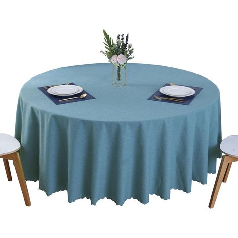 Nappe ronde 180 cm, anti-taches, imperméable, mélange coton-lin, facile d'entretien