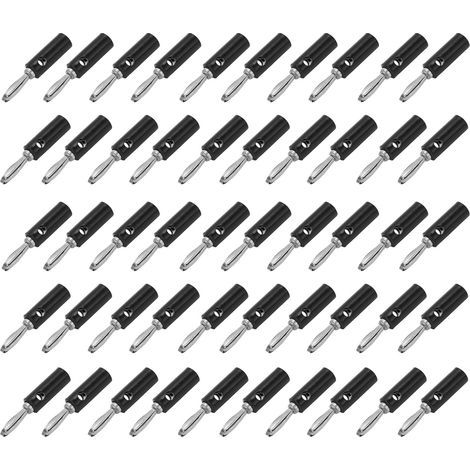 Fiche banane JT-002 4 mm, nouveau type, sans soudure, connecteur pour instruments pédagogiques, noir