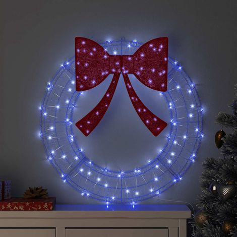 Kranz mit 60 LEDs Blau 76 x 76 x 8,5 cm Acryl