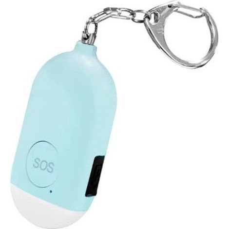 Alarme personnelle - 130 dB - Lumière LED - Signal d'urgence LED - Porte-clés - Défense - Étanche - Bleu (1/2)