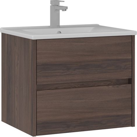 Mobile lavabo "Side 65 v2" - 65 x 45 x 52 cm - Noce scuro (1/4)