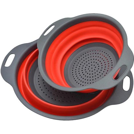 Panier pliable en silicone, passoire rétractable créative pour fruits et légumes, accessoire de rangement de cuisine (1/2)