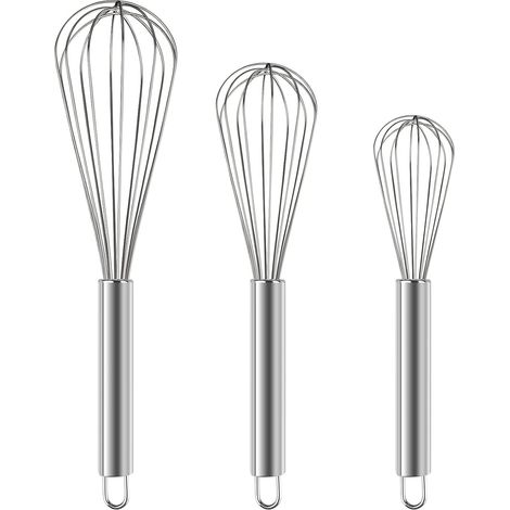 Fouet - Ensemble De 3 Fouets Ballon En Acier Inoxydable - 20 Cm 25 Cm 30 Cm - Cuisine Et Pâtisserie - Lot De 3 (1/5)