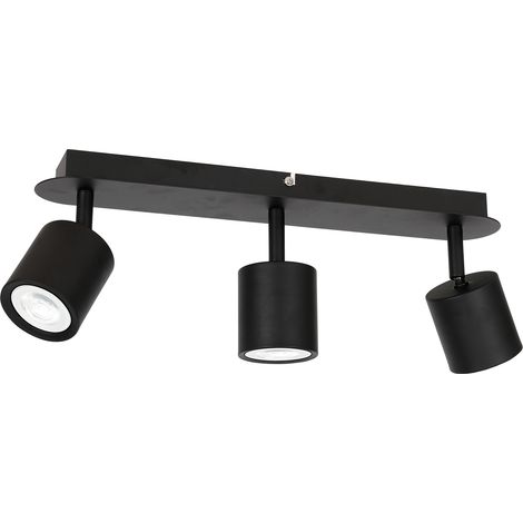 Rampe 3 spots orientables noir mat GU10 3x8W Luminex