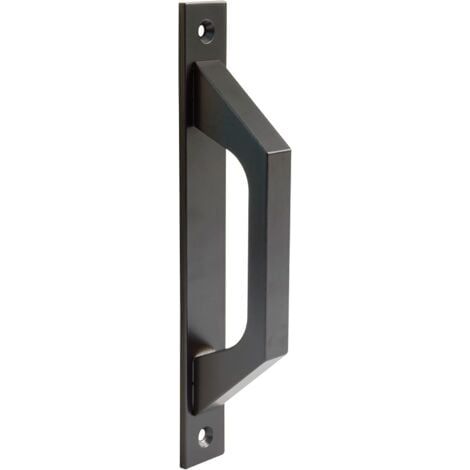 Black - Black aluminum door handle for sliding or swing doors (right) - 198 x 25 x 40 mm Functional and comfortable door handle (1 piece) (1/4)