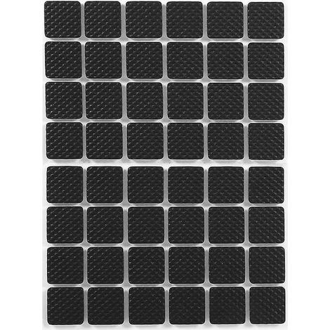 BEBUSINGOTO Almohadillas de goma para patas de muebles, protectores autoadhesivos ligeros para mesas deslizantes, 48 unidades, negras, 22 mm, cuadradas (1/5)