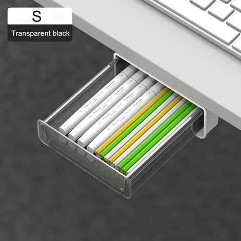 Tiroir Sous Bureau - Organisateur De Crayons Et Stylos Adhésif - Pour Bureau Et Espace De Travail - Capacité 5 L - 1 Pièce (1/5)