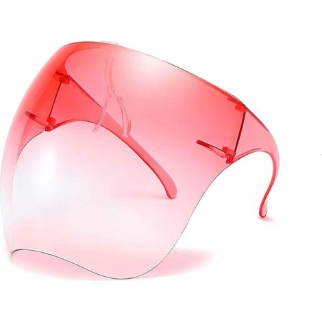 Beschlagfreies, transparentes Gesichtsschild mit rotem Sonnenbrillenvisier für Erwachsene (1/3)